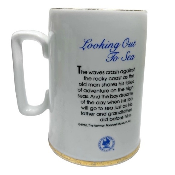 Norman Rockwell's Seafarers Collection "Looking Out to Sea" Porcelain Tankard - Picture 2 of 3